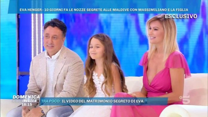 Eva Henger sposa: le immagini esclusive a Domenica Live Eva Henger a Domenica Live