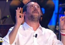 Matteo Salvini da Costanzo: “Fabio Fazio? Guadagna 4 milioni di euro per…” | video Foto Salvini Costanzo Show