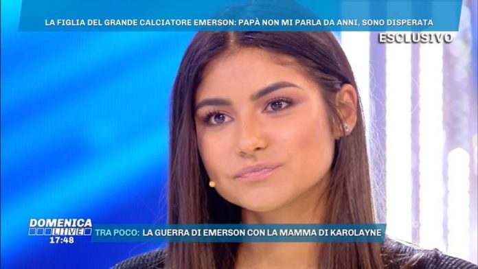 Karolayne Da Rosa a Domenica Live: l’accorato appello al calciatore Emerson Karolayne Da Rosa