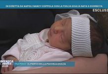 Nancy Coppola a Domenica Live presenta Giulia: ecco la secondogenita Nancy Coppola mamma