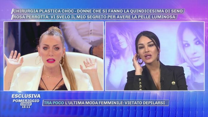 Pomeriggio 5 lite fra Karina Cascella e Rosa Perrotta: il secondo round Karina Cascella contro Rosa Perrotta
