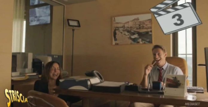 Il silenzio dell’acqua: a Striscia la notizia le “papere” di Ambra e Pasotti | video foto papere ambra pasotti il silenzio dell'acqua - striscia 08 03 2019