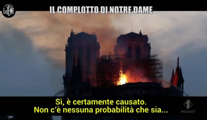 Le Iene, l’incendio a Notre Dame de Paris è tutto un complotto? | video Mediaset Foto Le Iene incendio Notre dame complotto