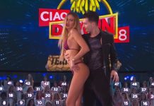 Taylor Mega sfila a Ciao Darwin e il pubblico maschile fa la hola | video