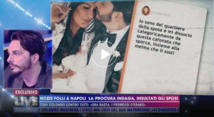 Tony Colombo e Tina sposi: da Barbara D’Urso carrellata di insulti | video Mediaset Insulti Tony Colombo Live - Non è la D'Urso