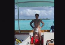 Striscia La Notizia, Fedez nudo in Polinesia coperto solo da… | video Mediaset foto Fedez Polinesia