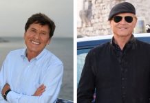 Terence Hill e Gianni Morandi L’incontro sul set tra i protagonisti di “Don Matteo” e “L’isola di Pietro” Pietro Sereni e Don Matteo