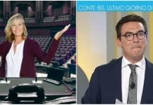 L’Aria che tira su La7? Torna Myrta Merlino. Magnani le lascia la conduzione e si commuove Myrta Merlino e Francesco Magnani conduttori de L'Aria che tira su La7