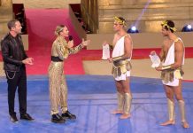 Eurogames, i valletti di Ilary Blasi sono “Salamini” a petto nudo: Alvin geloso? | video Mediaset I Salamini sono i valletti di Ilary Blasi a Eurogames