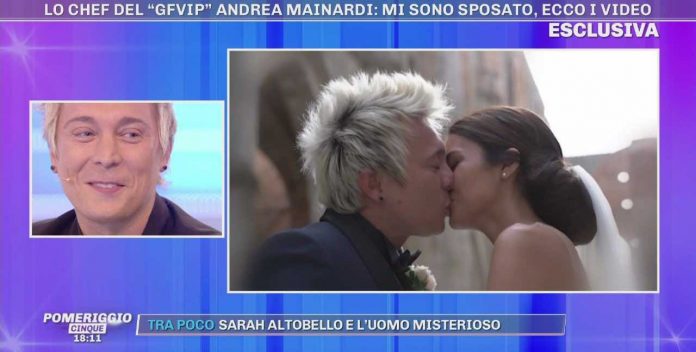 Andrea Mainardi si è sposato: le immagini del matrimonio a Pomeriggio Cinque | Video Mediaset Andrea Mainardi sposo, le immagini a Pomeriggio Cinque