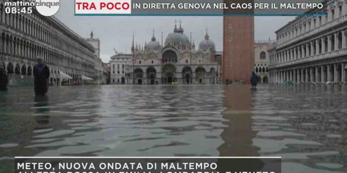 Allerta meteo rossa ed emergenza maltempo a Mattino Cinque | Video Mediaset allerta meteo a mattino cinque