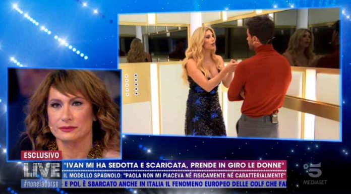 Paola Caruso e Ivan Gonzalez a Live – Non è la D’Urso: nuovo confronto in ascensore | video Mediaset Paola Caruso e Ivan Gonzalez in ascensore a Live - Non è la D'Urso