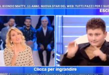 Pomeriggio 5: Barbara d’Urso ospita Matty il Biondo | Video Mediaset Matty Il Biondo a Pomeriggio 5