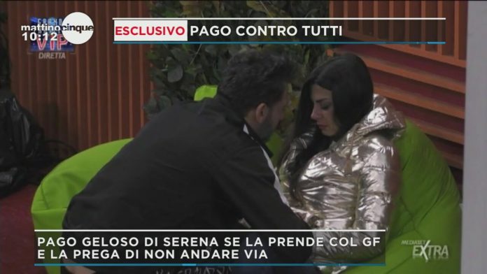 Pago, Geloso di Serena Enardu, se la prende col GFVIP. L’analisi a Mattino Cinque | Video Mediaset Pago e Serena al GFvip2020