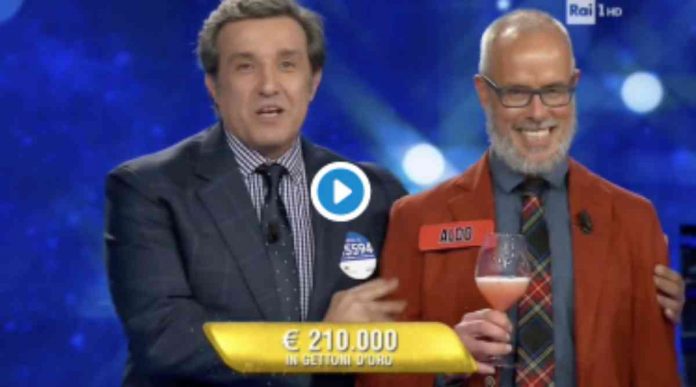 L’Eredità, vincita record nella puntata di oggi: al campione Aldo vanno 210.000 euro | video Vincita di 210.000 euro a L'Eredità