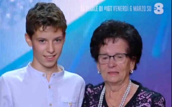 Francesco Carrer e la nonna a Italia's got talent 2020