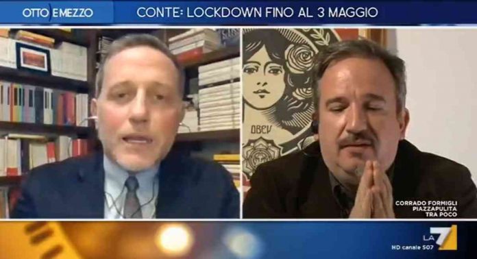 Otto e mezzo, scontro tra Massimo Giannini e Luca Telese: “Tartufesco sarai tu” | Video La7 Scontro tra Giannini e Telese a Otto e mezzo