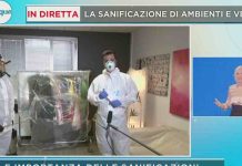 Mattino Cinque, la sanificazione di ambienti e vestiti | Video Mediaset mattino cinque santificazione ambienti e vestiti