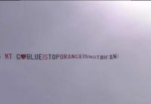 Aereo dei fans per la stanza blu al Grande Fratello Vip 2020: “Blue is top, Orange is Not” | Video Mediaset aereo stanza blu