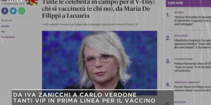 Mattino 5: da Maria De Filippi a Carlo Verdone: i vip favorevoli al vaccino contro il Covid-19 | Video Mediaset Mattino 5 vaccino Covid vip