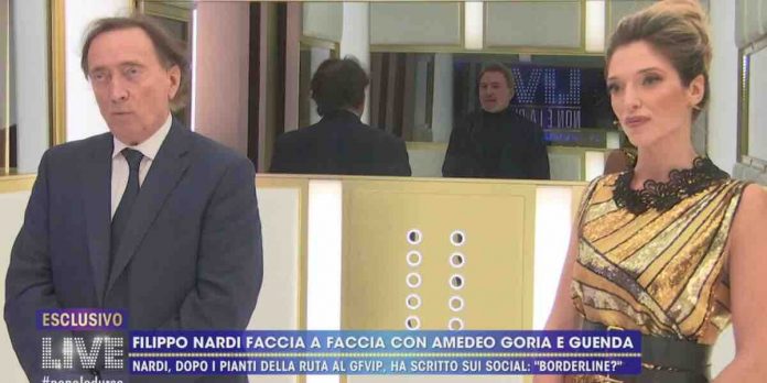 Live Non è la D’Urso, Filippo Nardi confronto con Guenda e Amedeo Goria: “non ho nulla contro Maria Teresa Ruta” | Video Mediaset Filippo Nardi confronto Guenda e Amedeo Goria