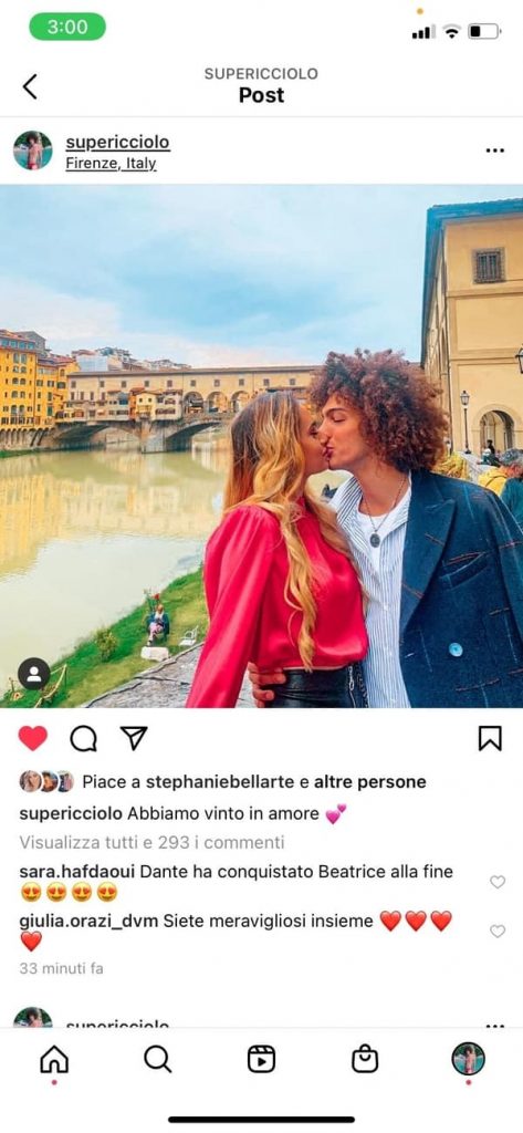 Guidi si bacia con Stephanie