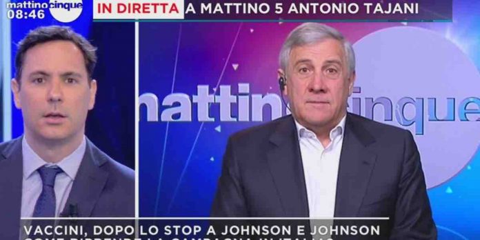 Mattino 5, Antonio Tajani sullo stop vaccino Johnson & Johnson: “non vorrei ci fossero delle guerre commerciali” | Video Mediaset Antonio Tajani a Mattino 5