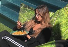 Lite al GF Vip, le regole stanno strette: Soleil si alza e mangia in giardino | Video Mediaset Soleil GF vip