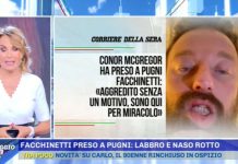 Pomeriggio 5, il pugno di Conor McGregor a Francesco Facchinetti: le ultime news | Video Mediaset Pomeriggio 5 pugno