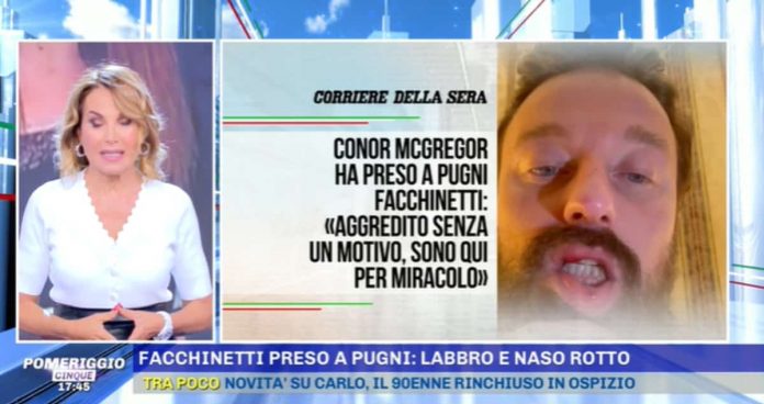 Pomeriggio 5, il pugno di Conor McGregor a Francesco Facchinetti: le ultime news | Video Mediaset Pomeriggio 5 pugno