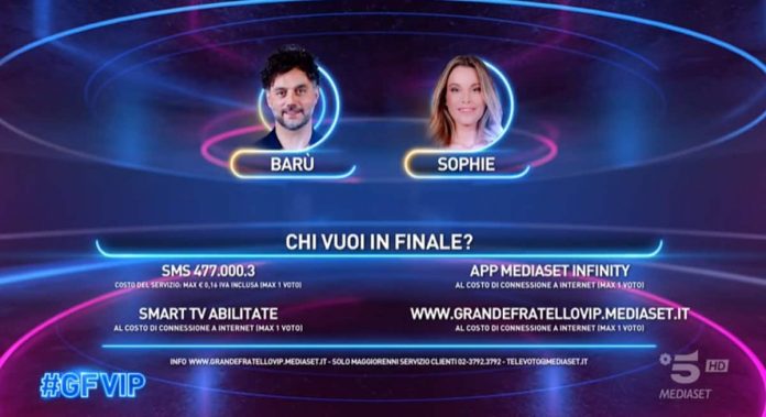 GF Vip, televoto flash tra Barù e Sophie Codegoni: doppio esito. Quarto finalista ed eliminato | Video Mediaset Televoto flash