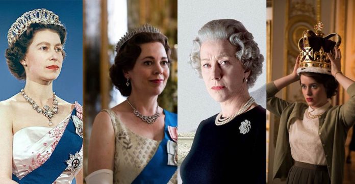 Regina Elisabetta II film serie tv e attrici