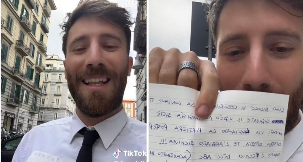 Nicolò De Devitiis auto Napoli con bigliettino
