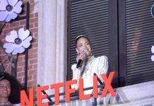 Netflix celebra il lancio della serie “La regina Carlotta: una storia di Bridgerton” con Elodie che incanta Milano Elodie evento netflix milano