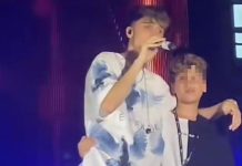 LDA canta sul palco “Quello che fa male” col fratello Andrea – Video