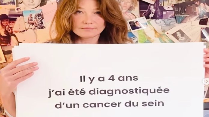 Carla Bruni confessa di aver avuto un cancro al seno