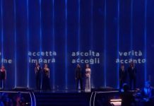 Il Cast di Mare Fuori a Sanremo 2024, gli attori recitano un testo per dire no alla violenza sulle donne poi cantano ‘O Mar for Cast Mare Fuori a Sanremo 2024