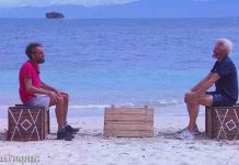 Isola dei Famosi 2025, il confronto tra Omar Fantini e Dino Giarrusso: “non mi pento, ho difeso una donna!” | Video Mediaset Omar Fantini e Dino Giarrusso a L'Isola dei Famosi