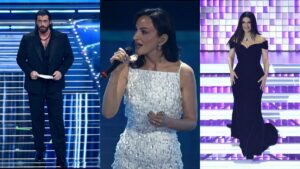 I look della prima serata del Festival di Sanremo 2026: dominano il bianco e il nero. Spiccano Dargen, Ditonellapiaga e il guanto di One Piece di Tommaso Paradiso - VIDEO